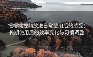 把樱桃视频放进日常使用后的感受：长期使用后的效率变化与习惯调整