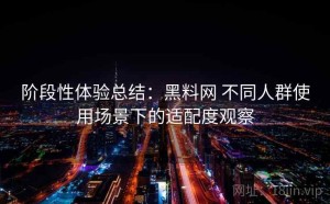 阶段性体验总结：黑料网 不同人群使用场景下的适配度观察