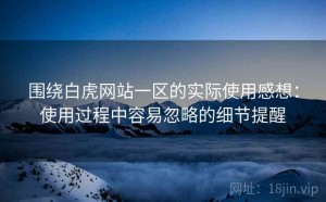 围绕白虎网站一区的实际使用感想：使用过程中容易忽略的细节提醒