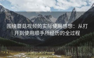 围绕蘑菇视频的实际使用感想：从打开到使用顺手所经历的全过程