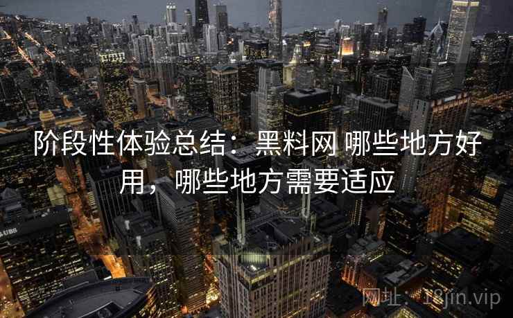 阶段性体验总结：黑料网 哪些地方好用，哪些地方需要适应