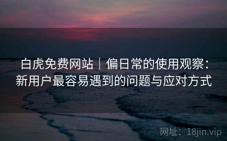 白虎免费网站|偏日常的使用观察:新用户最容易遇到的问题与应对方式 白虎免费网站|偏日常的使用观察:新用户最容易遇到的问题与应对方式