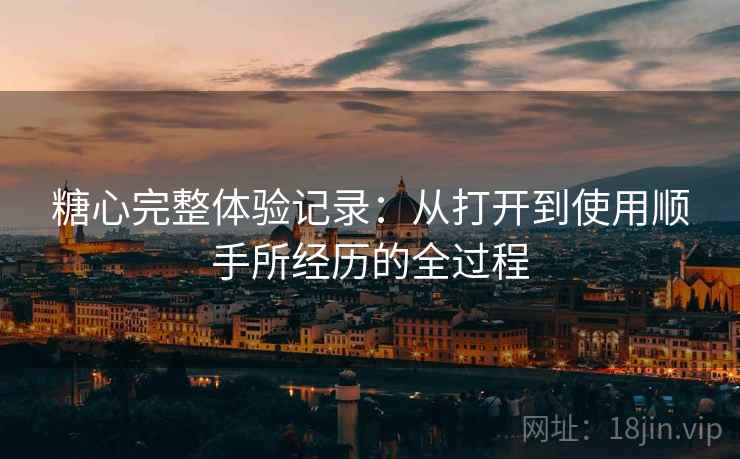 糖心完整体验记录：从打开到使用顺手所经历的全过程